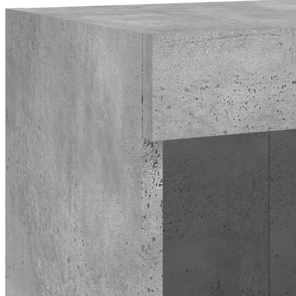 Unități TV de perete cu LED-uri 5 piese gri beton lemn compozit GartenMobel Dekor