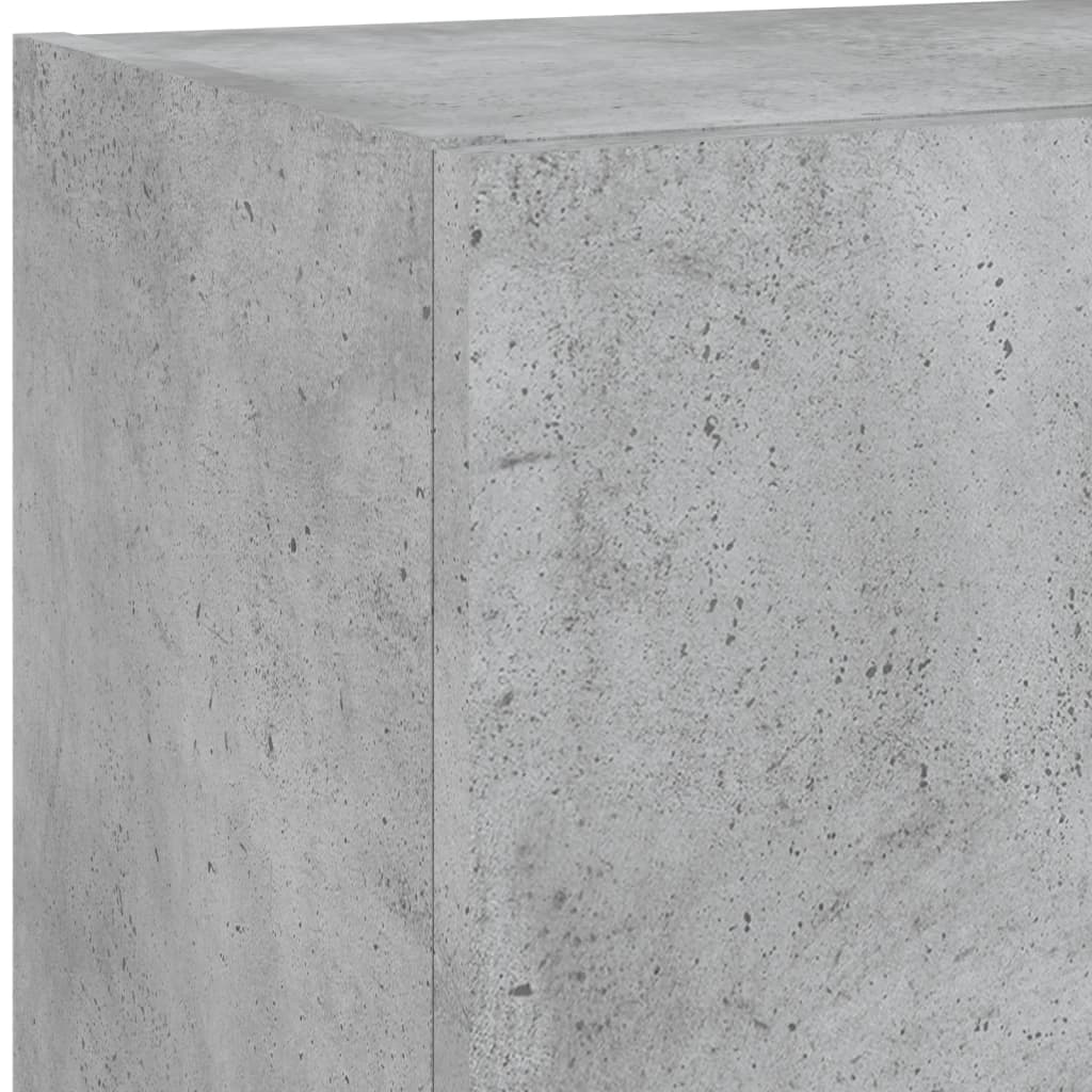 Unități TV de perete cu LED-uri 5 piese gri beton lemn compozit GartenMobel Dekor