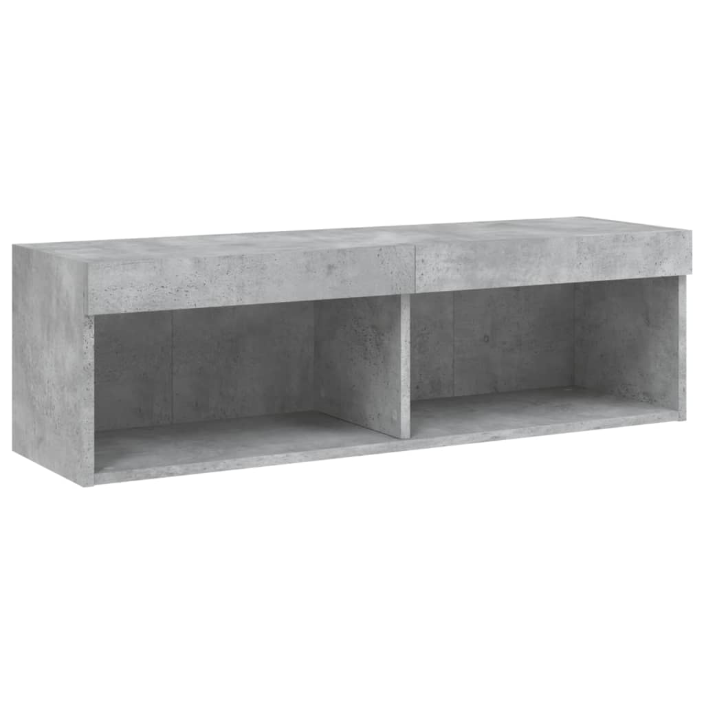 Unități TV de perete cu LED-uri 5 piese gri beton lemn compozit GartenMobel Dekor