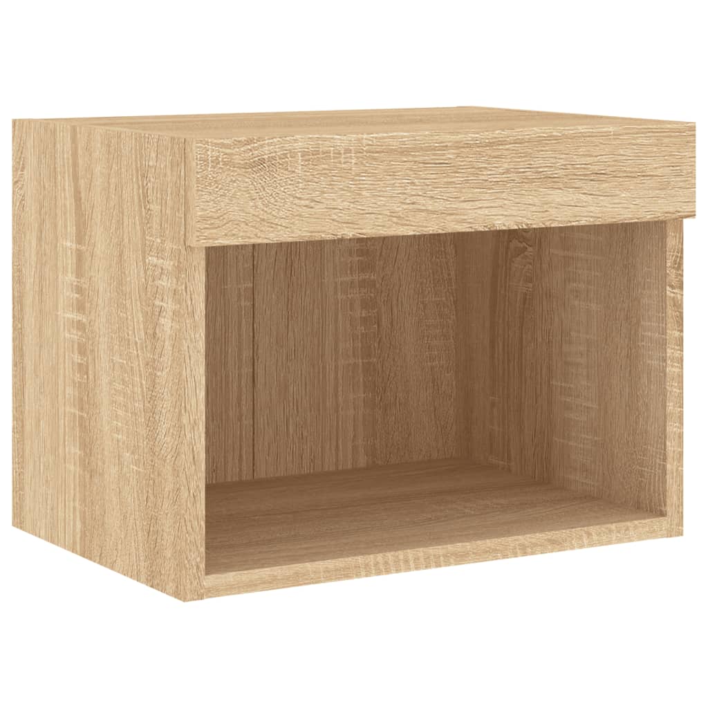 Unități de perete TV cu LED-uri, 5 piese, stejar sonoma, lemn GartenMobel Dekor