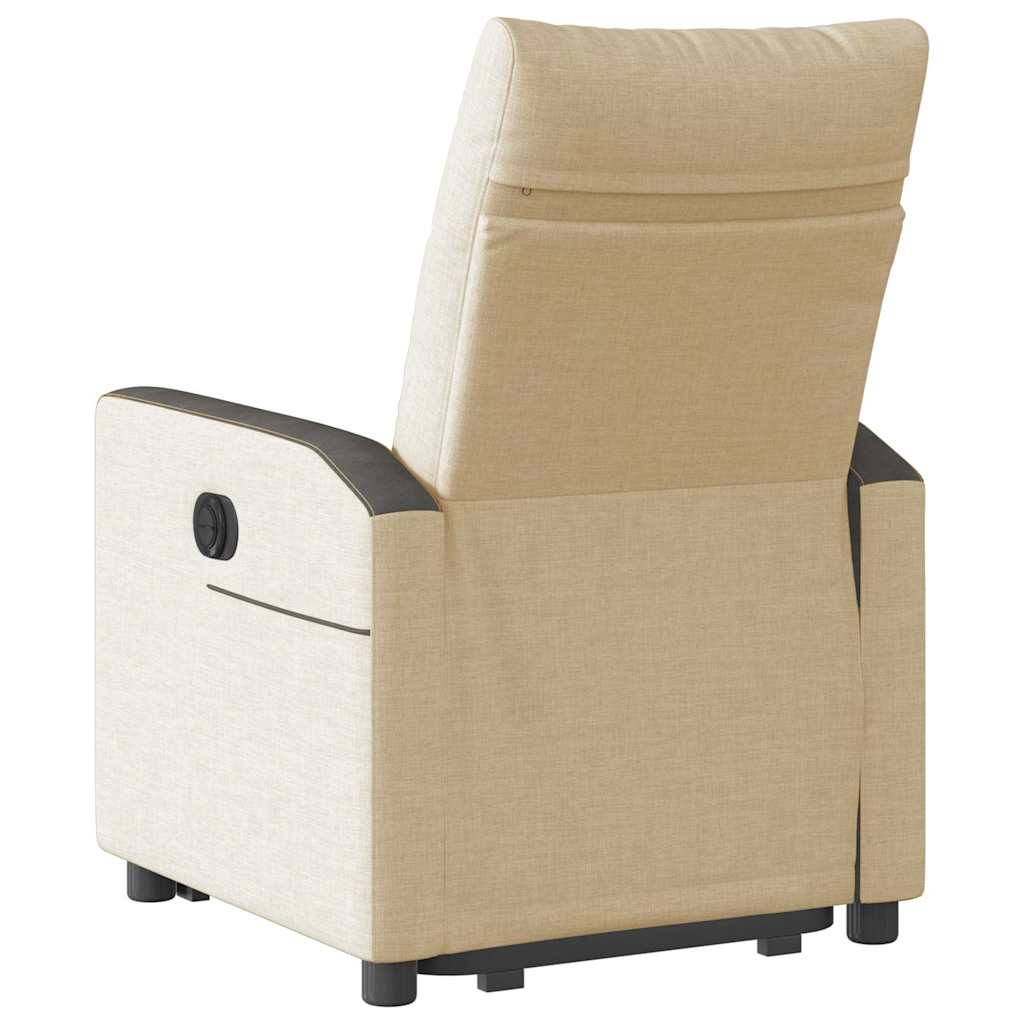 Fotoliu electric rabatabil cu ridicare, crem, textil GartenMobel Dekor