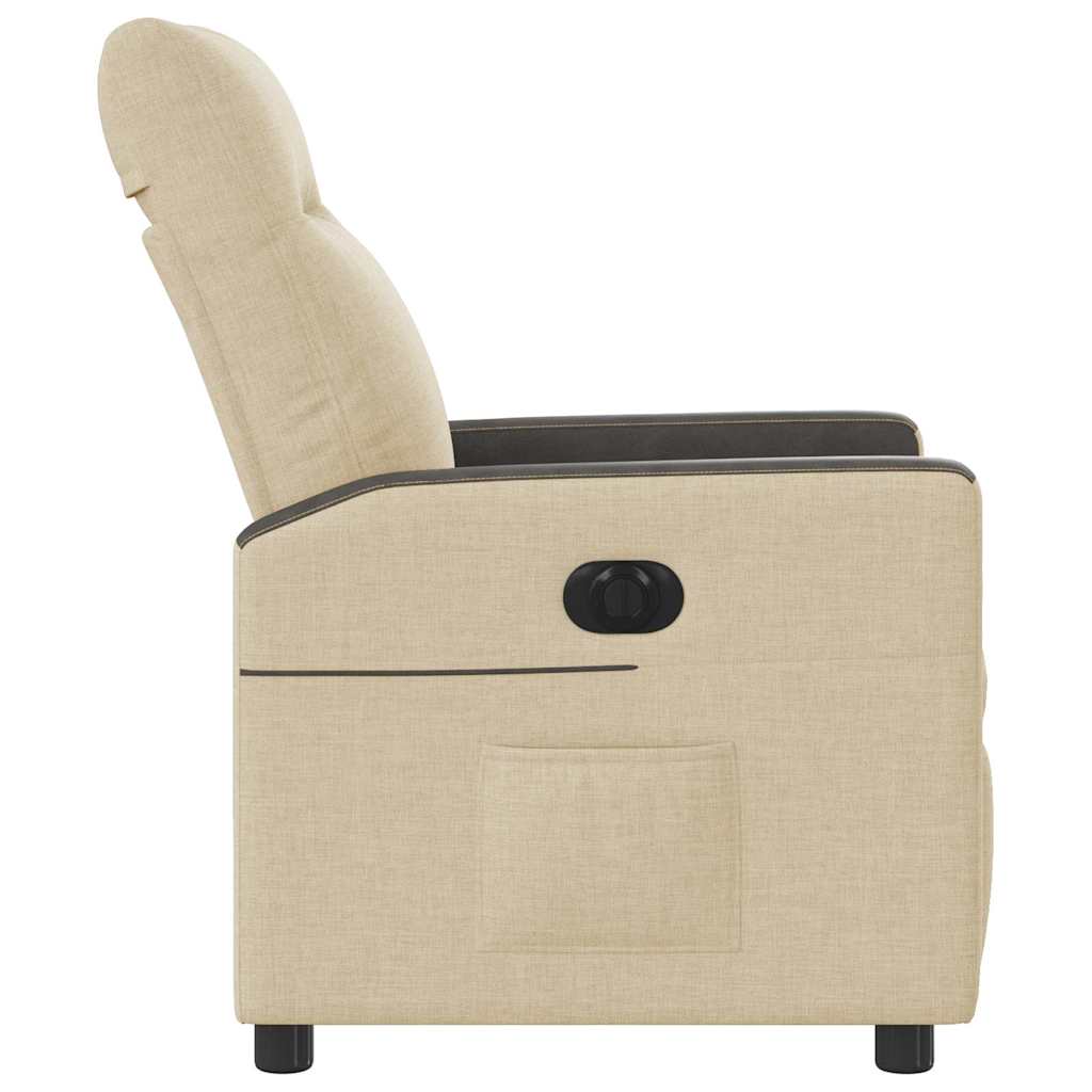 Fotoliu rabatabil electric, crem, material textil GartenMobel Dekor