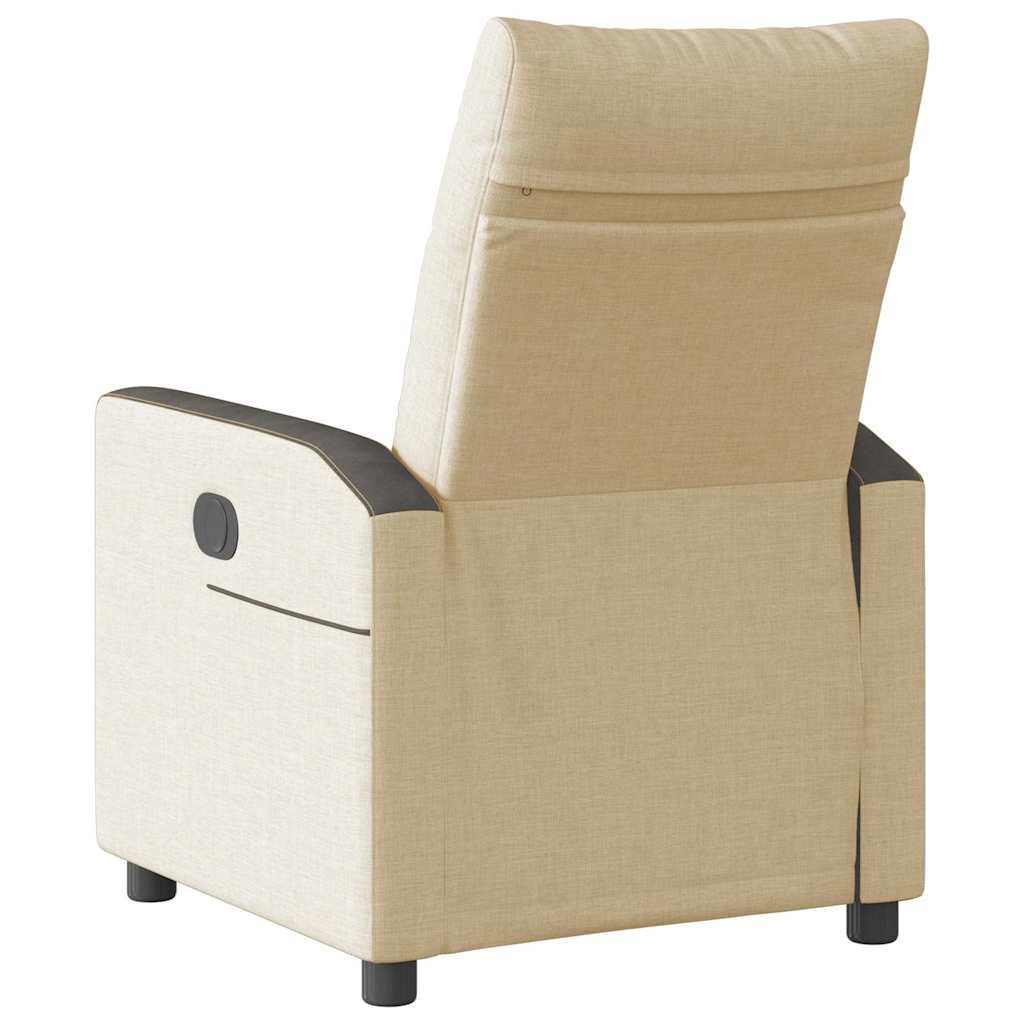 Fotoliu rabatabil electric, crem, material textil GartenMobel Dekor