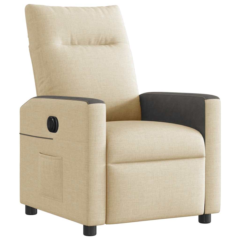 Fotoliu rabatabil electric, crem, material textil GartenMobel Dekor