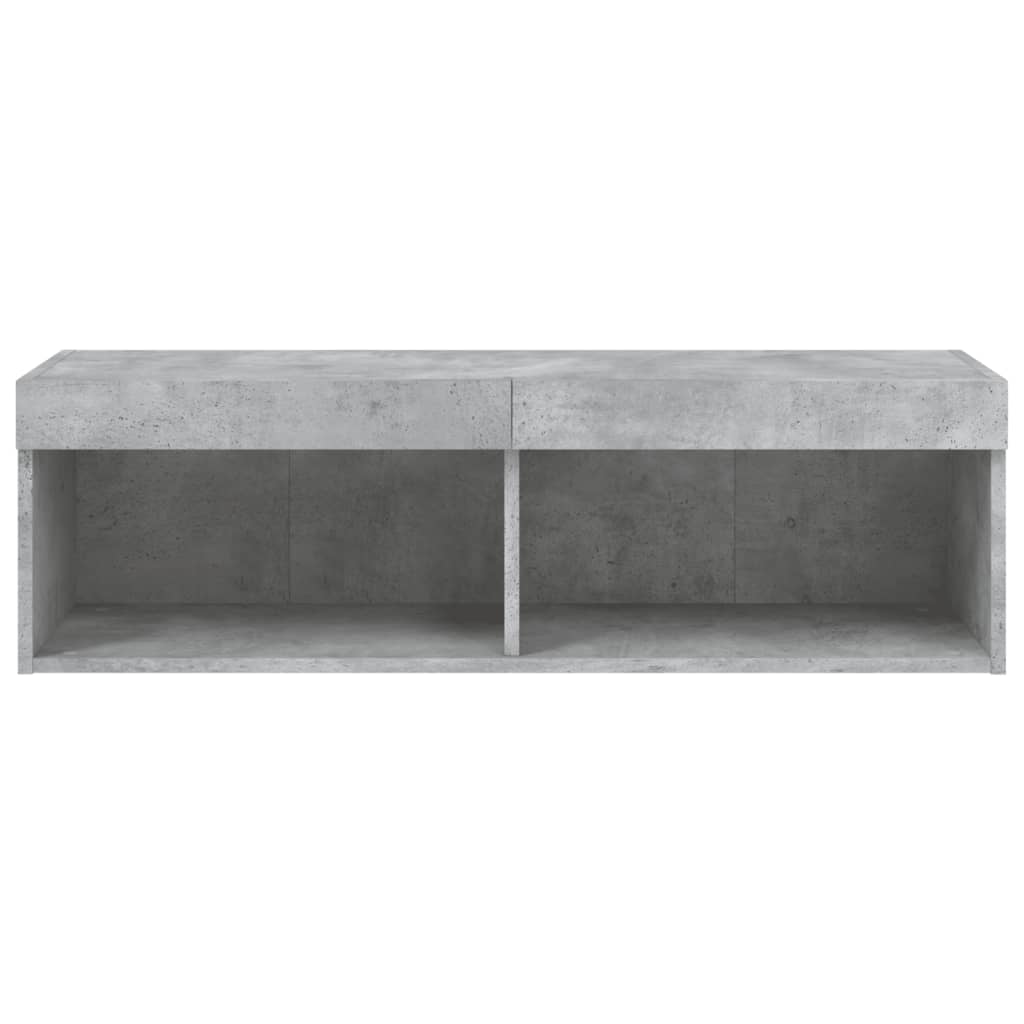 Comodă TV cu lumini LED, gri beton, 100x30x30 cm GartenMobel Dekor