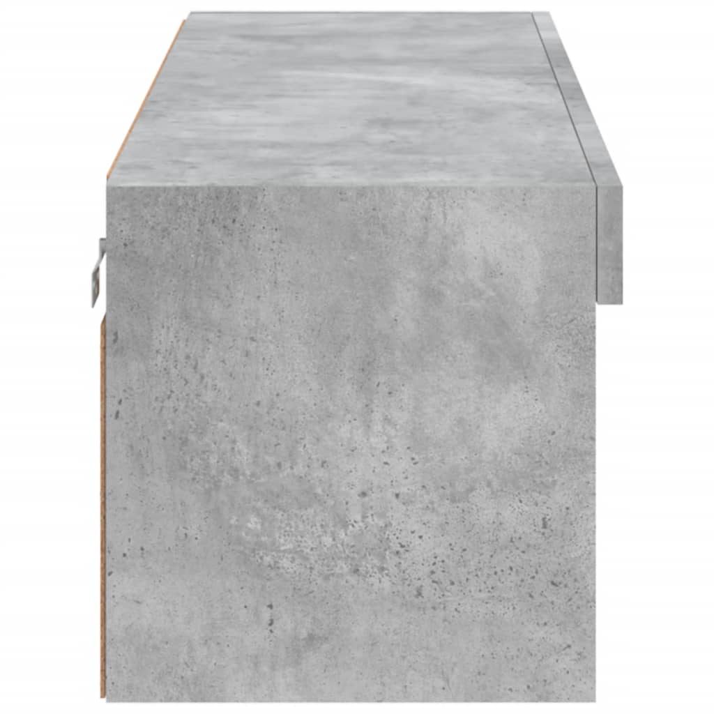Comodă TV cu lumini LED, gri beton, 100x30x30 cm GartenMobel Dekor