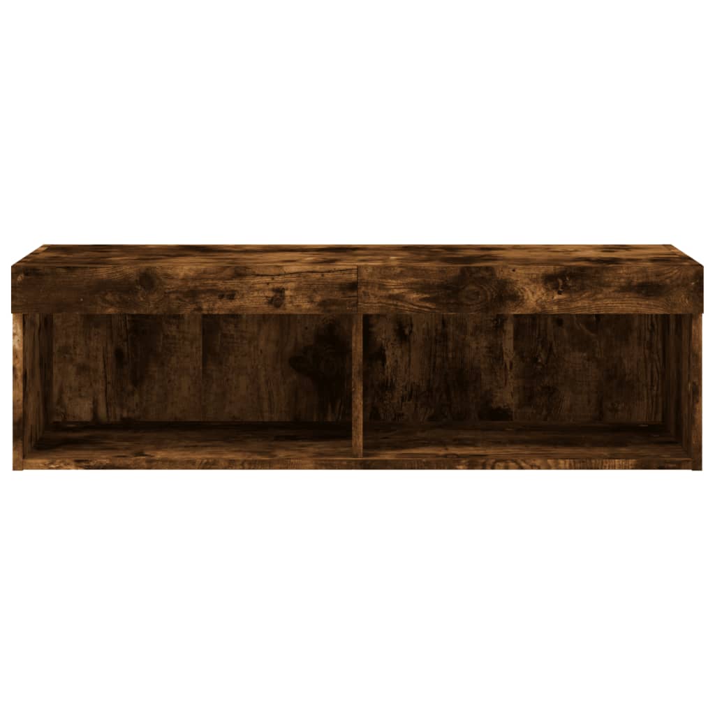 Comodă TV cu lumini LED, stejar fumuriu, 100x30x30 cm GartenMobel Dekor