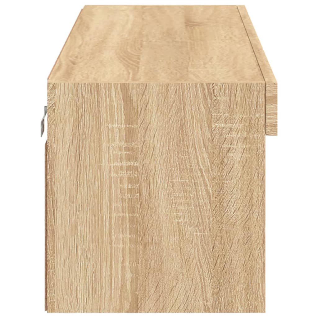 Comodă TV cu lumini LED, stejar sonoma, 100x30x30 cm GartenMobel Dekor