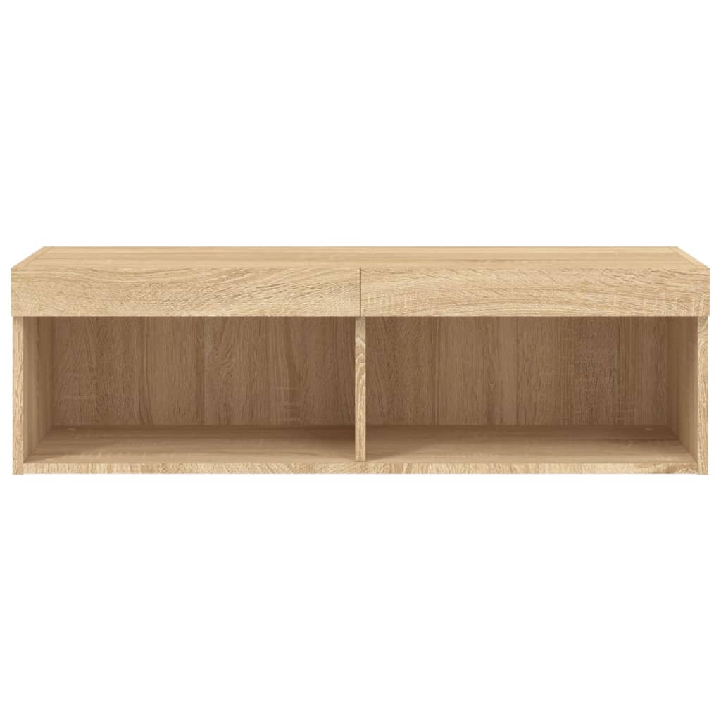 Comodă TV cu lumini LED, stejar sonoma, 100x30x30 cm GartenMobel Dekor