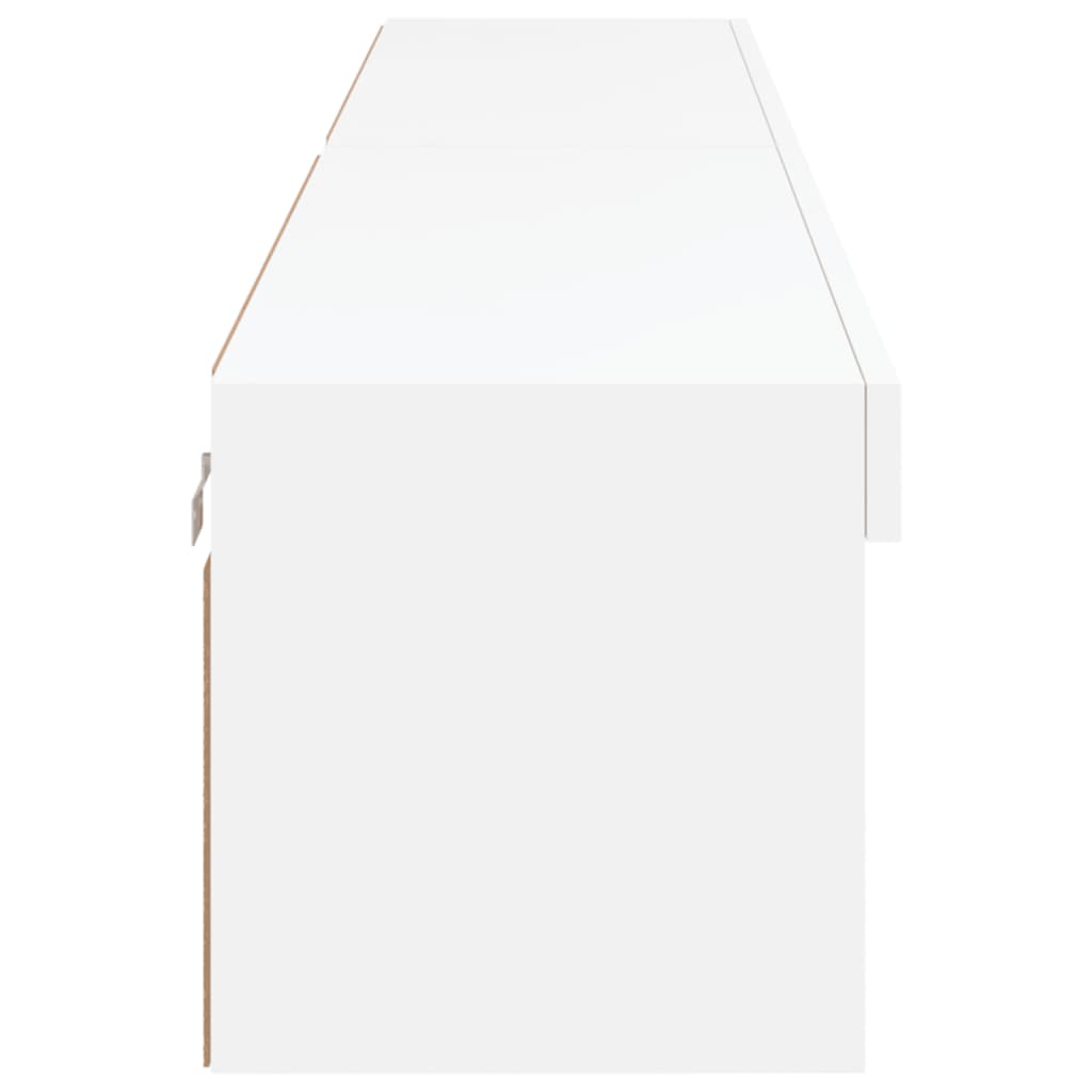 Comode TV cu lumini LED, 2 buc., alb, 100x30x30 cm GartenMobel Dekor