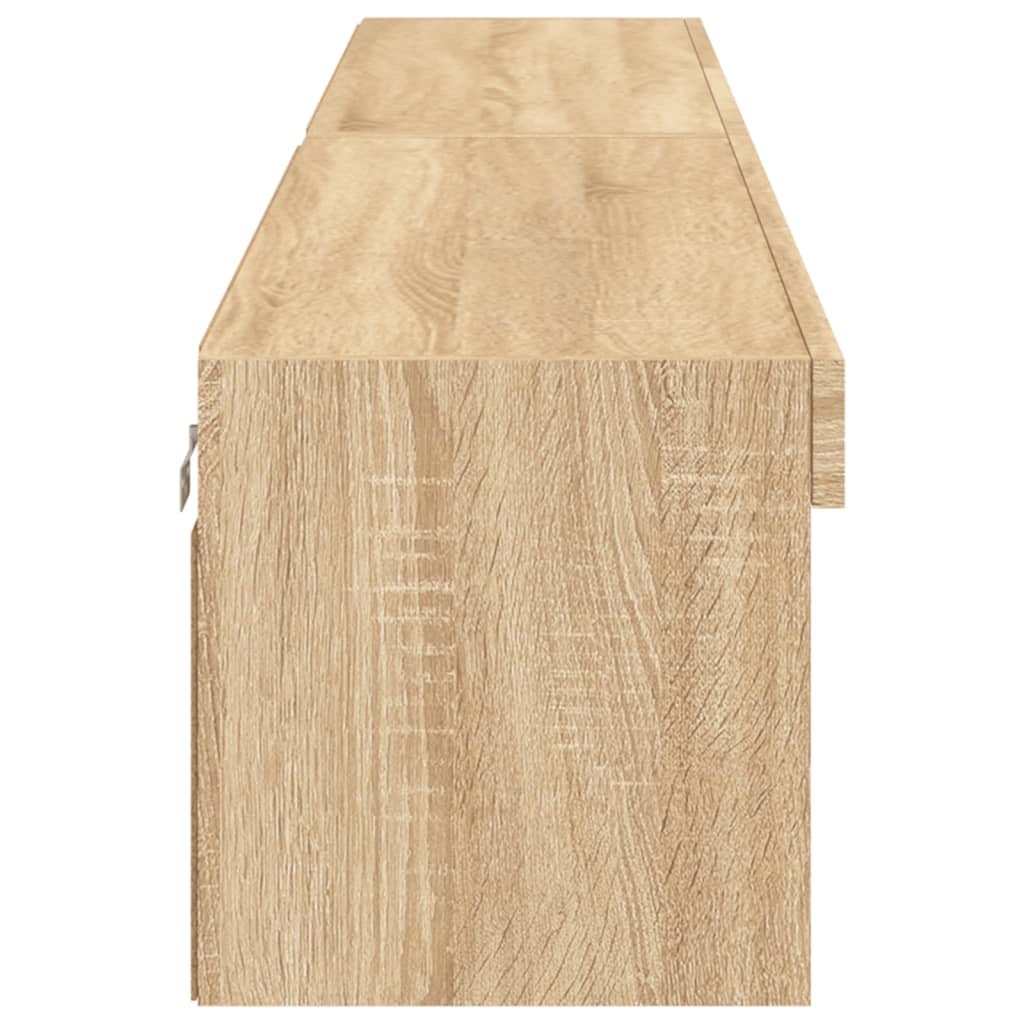 Comode TV cu lumini LED, 2 buc., stejar sonoma, 100x30x30 cm GartenMobel Dekor