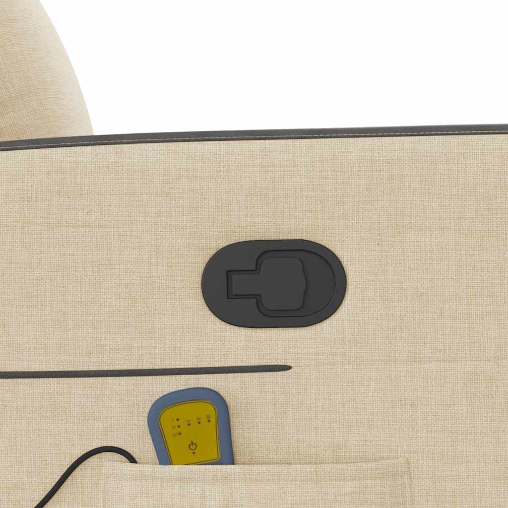 Fotoliu rabatabil de masaj, crem, material textil GartenMobel Dekor