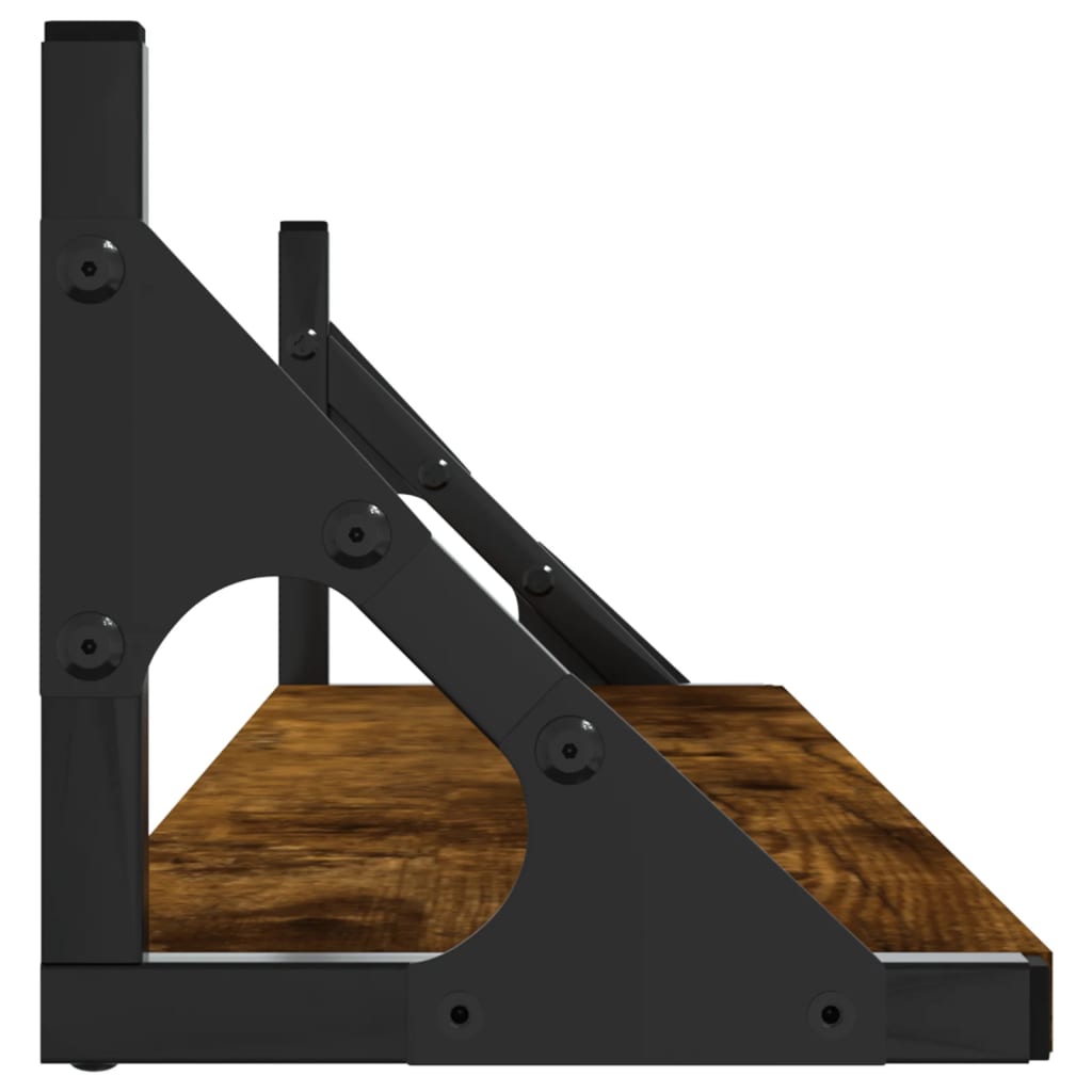 Rafturi de perete, 2 buc., stejar fumuriu, 80x15x15,5 cm, lemn GartenMobel Dekor