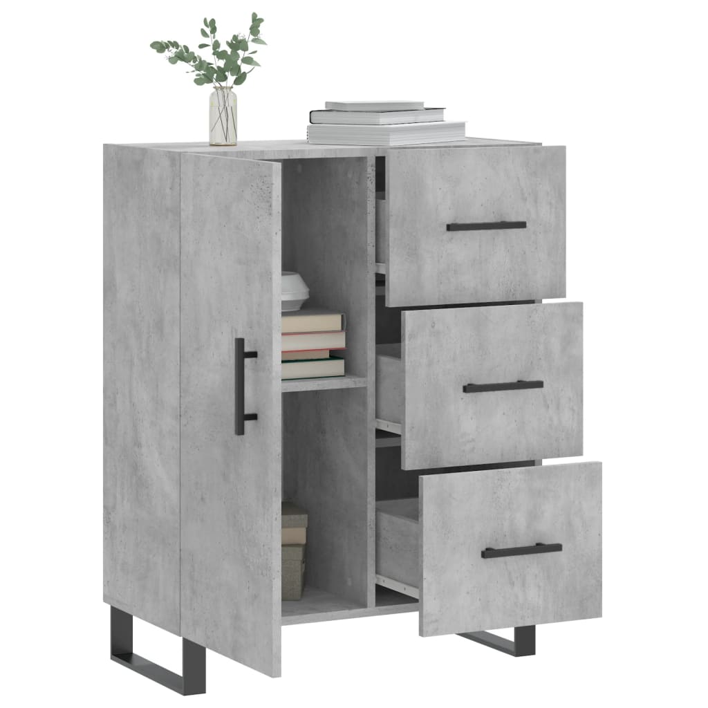 Servantă, gri beton, 69,5x34x90 cm, lemn compozit GartenMobel Dekor