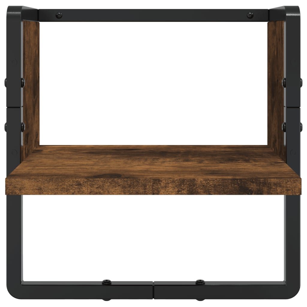 Set rafturi de perete cu bare, 4 buc., stejar fumuriu, lemn GartenMobel Dekor