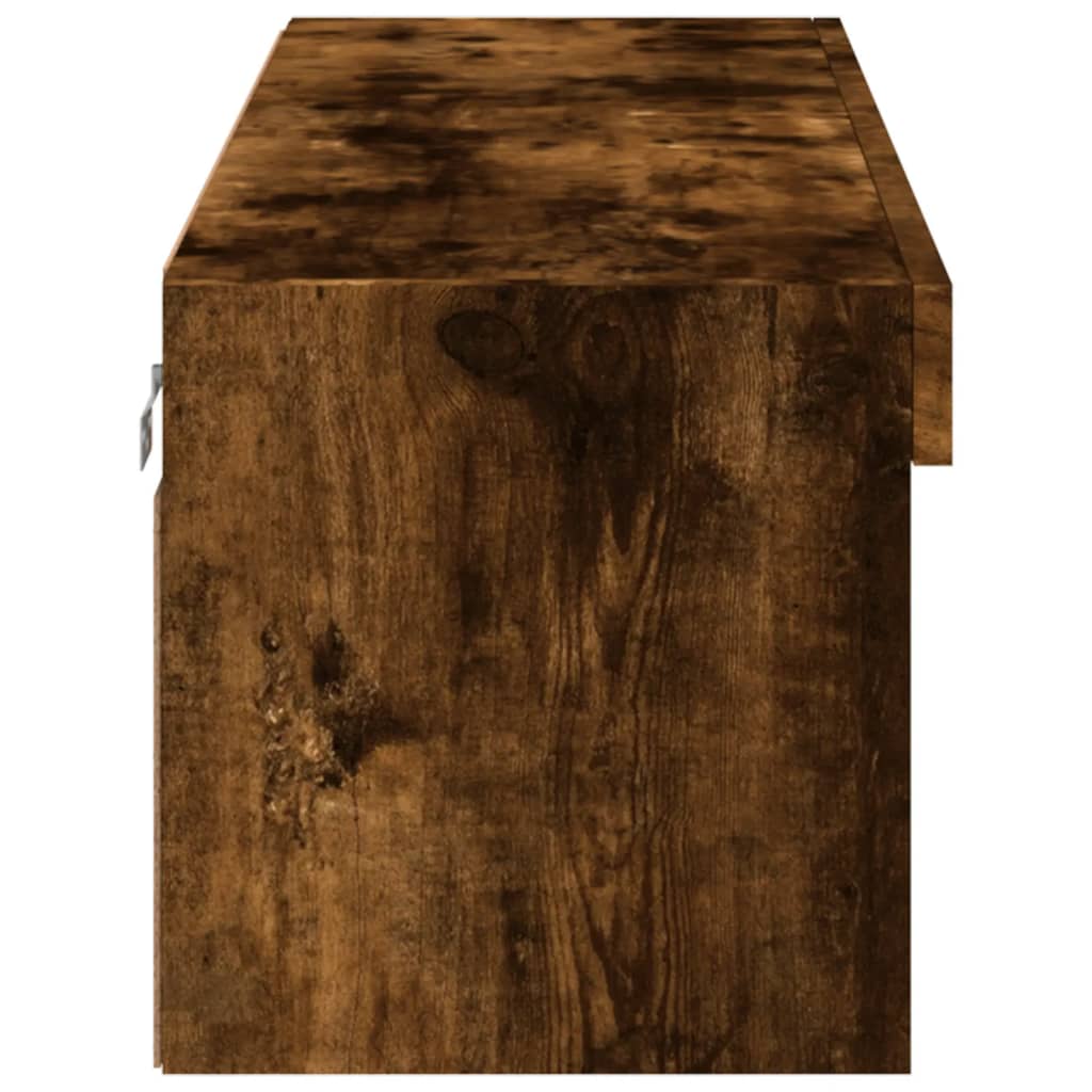 Comodă TV cu lumini LED, stejar fumuriu, 100x30x30 cm GartenMobel Dekor