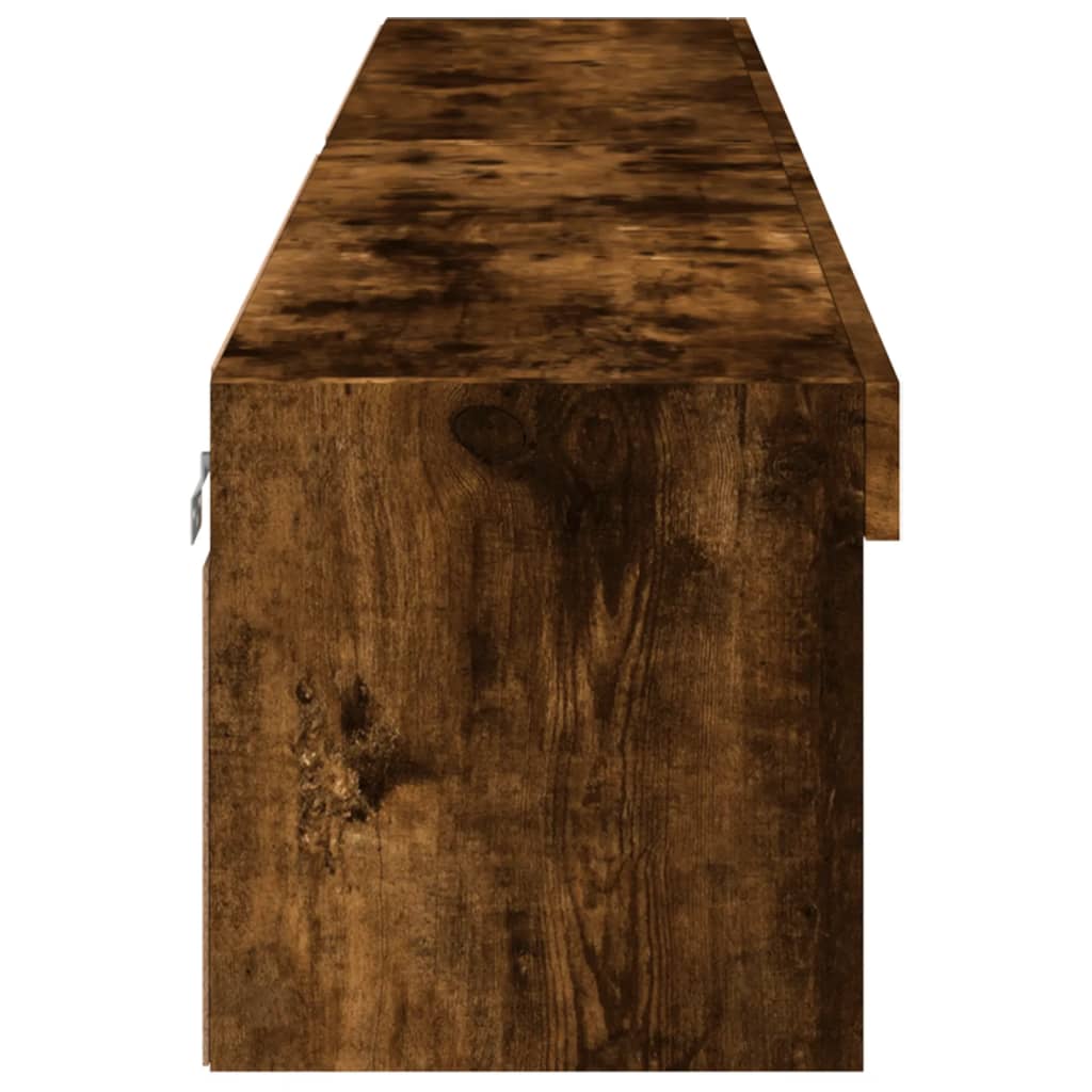 Comode TV cu lumini LED, 2 buc., stejar fumuriu, 100x30x30 cm GartenMobel Dekor