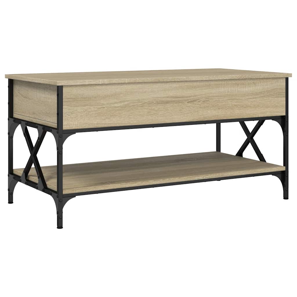 Măsuță de cafea stejar sonoma 100x50x50 cm lemn prelucrat/metal GartenMobel Dekor