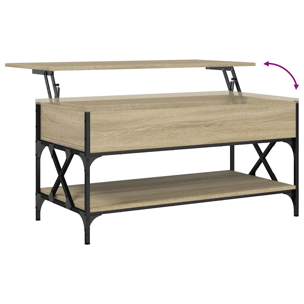 Măsuță de cafea stejar sonoma 100x50x50 cm lemn prelucrat/metal GartenMobel Dekor