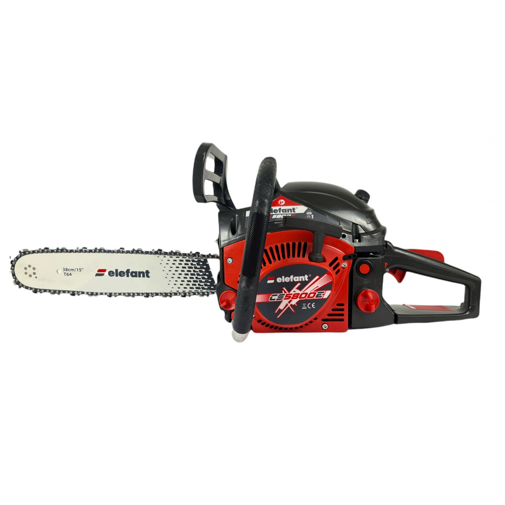 Drujba pe benzina ELEFANT CS5800E, 6CP, 3400rpm, 2 lame 2 lanturi, 38/45 cm Innovative ReliableTools