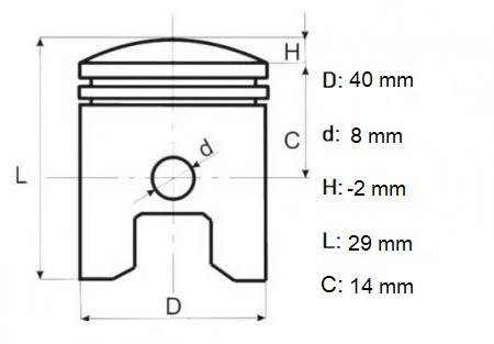 Set piston 4T GX35 40mm, Elefant Innovative ReliableTools