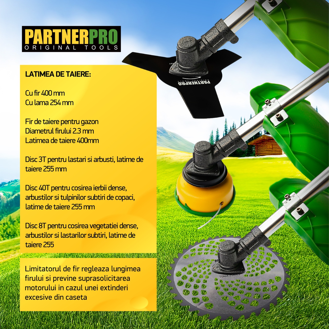 Motocoasa pe benzina PARTNER PRO DX52E 5.5 CP , 2T , 9000 rpm Innovative ReliableTools