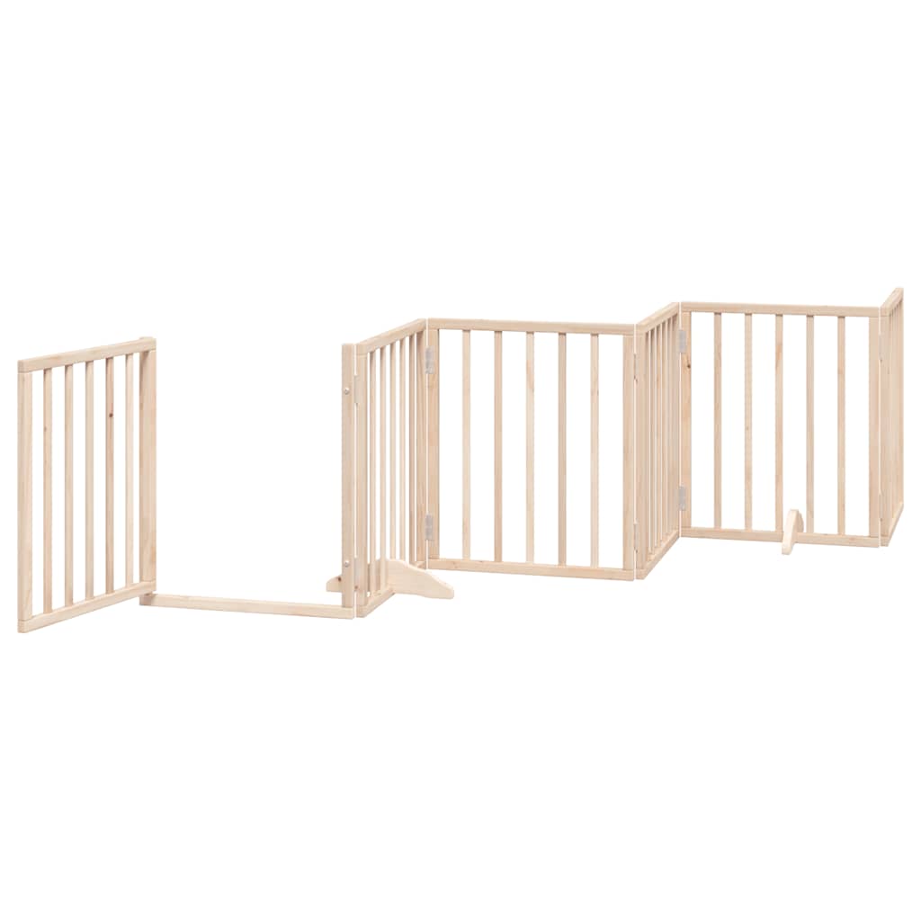 Poartă de câini pliabilă cu ușă, 12 panouri, 600 cm, lemn plop GartenMobel Dekor