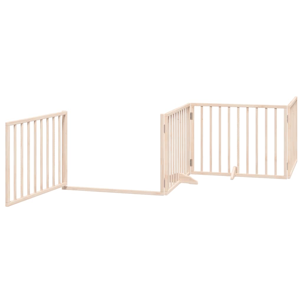 Poartă de câini pliabilă cu ușă, 12 panouri, 960 cm, lemn plop GartenMobel Dekor