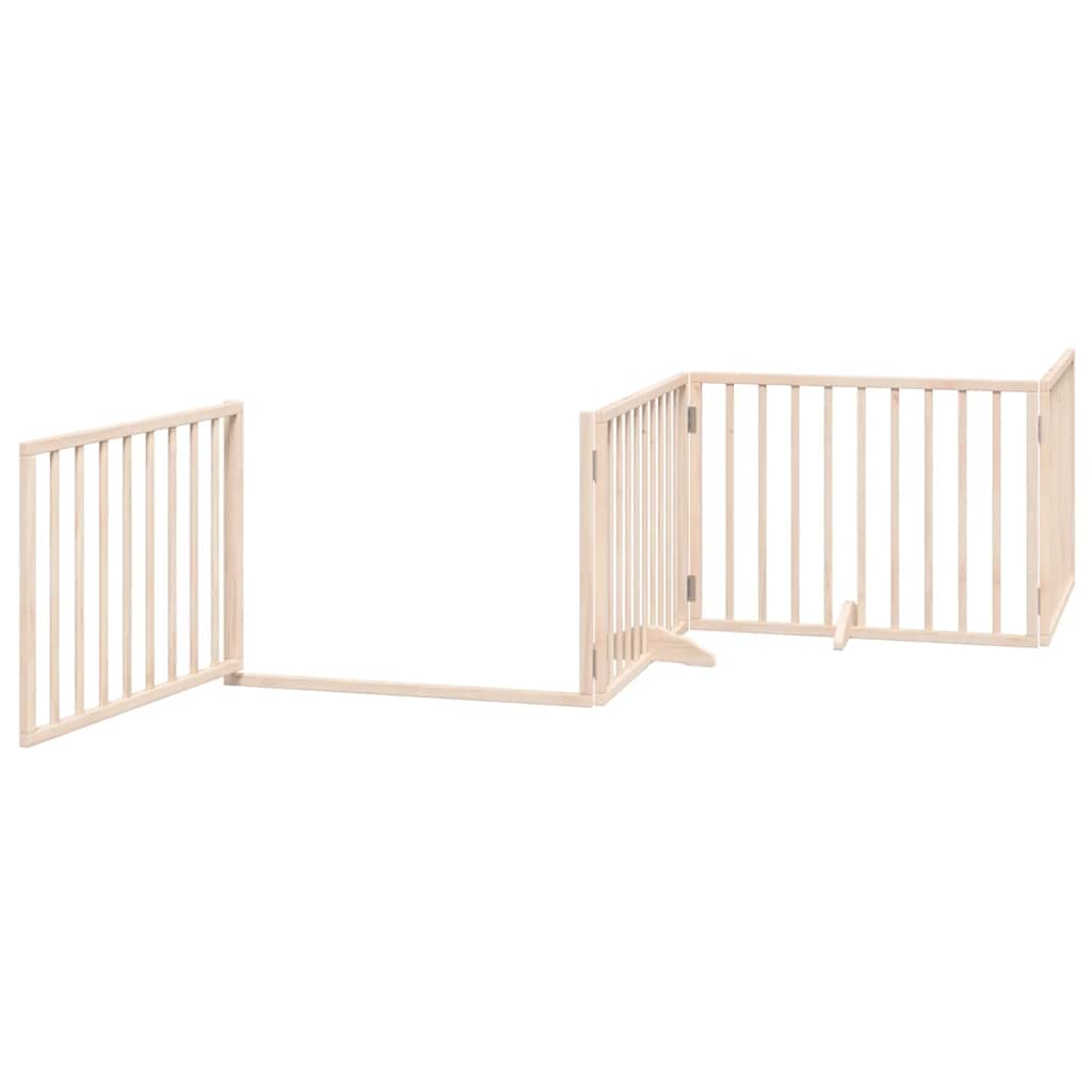 Poartă de câini pliabilă cu ușă, 6 panouri, 480 cm, lemn plop GartenMobel Dekor