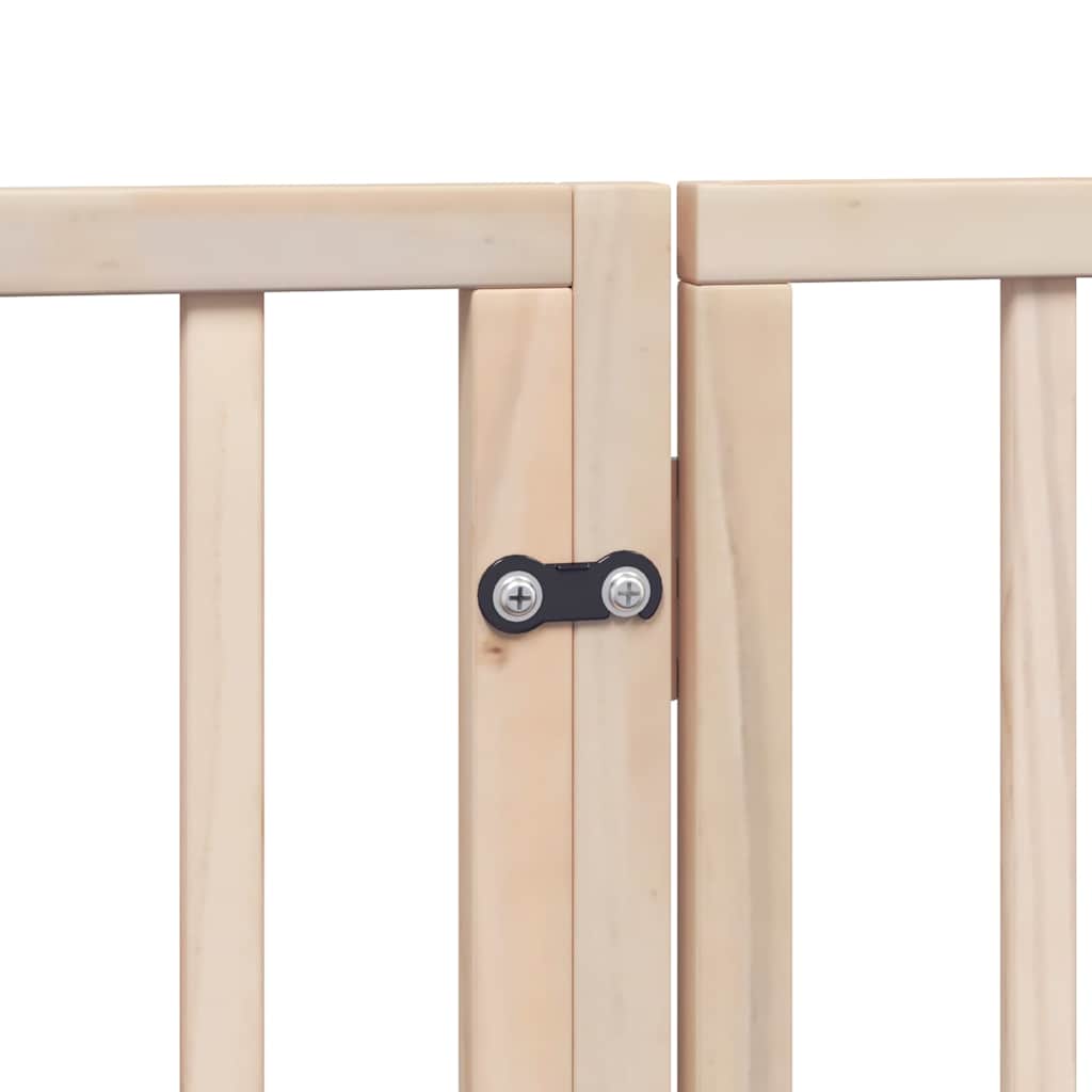 Poartă de câini pliabilă cu ușă, 8 panouri, 640 cm, lemn plop GartenMobel Dekor