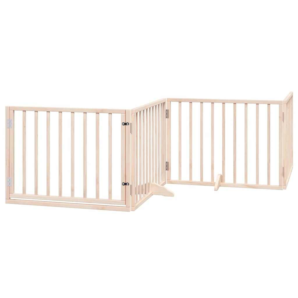 Poartă de câini pliabilă cu ușă, 8 panouri, 640 cm, lemn plop GartenMobel Dekor
