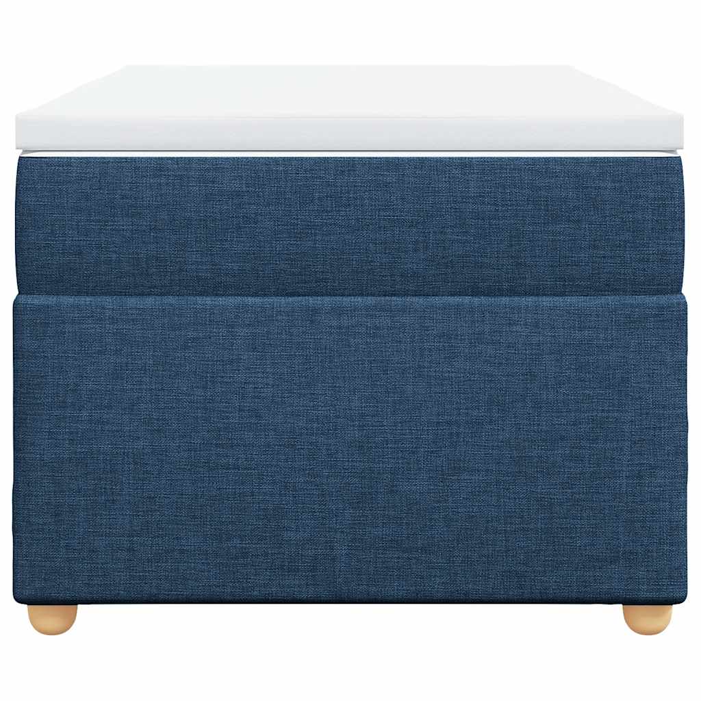 Pat box spring cu saltea, albastru, 100x200 cm, textil GartenMobel Dekor