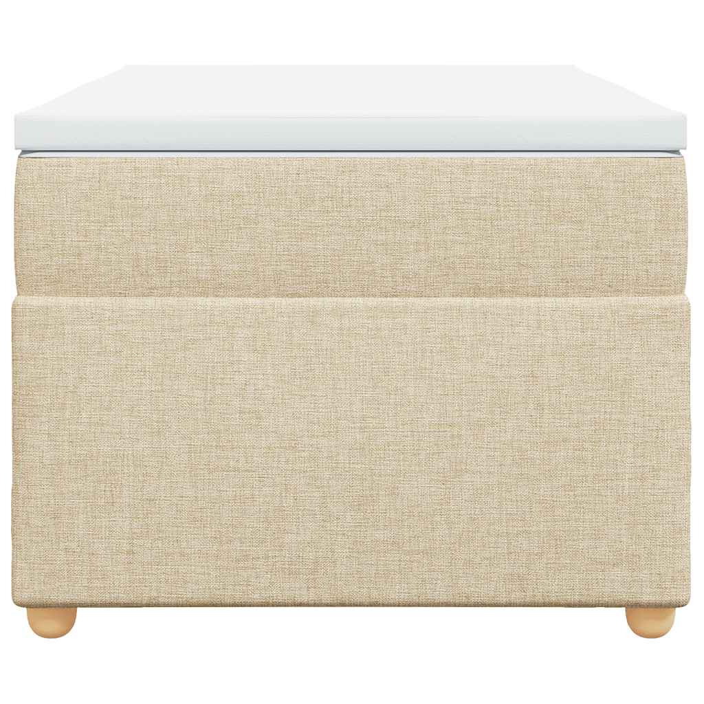 Pat box spring cu saltea, crem, 100x200 cm, textil GartenMobel Dekor
