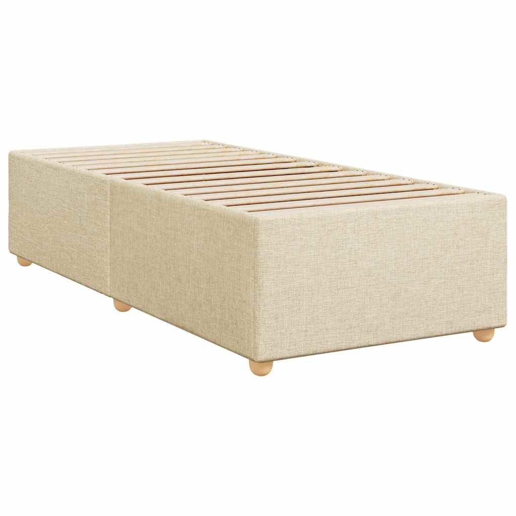 Pat box spring cu saltea, crem, 100x200 cm, textil GartenMobel Dekor