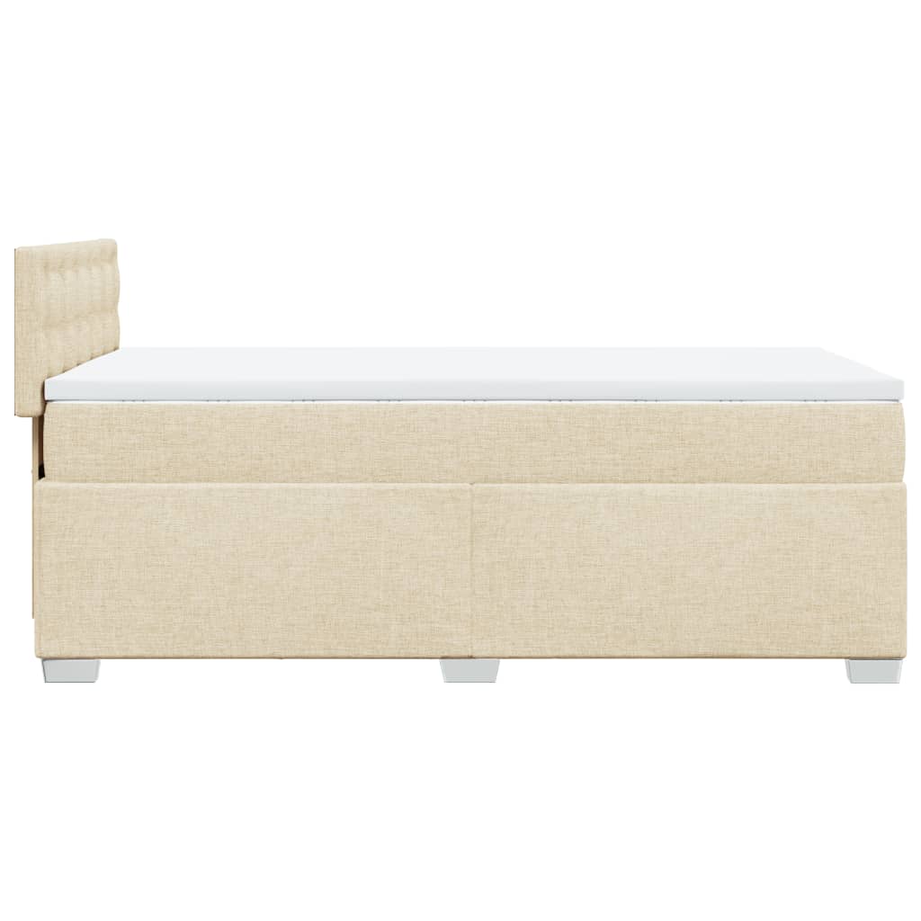 Pat box spring cu saltea, crem, 90x190 cm, textil GartenMobel Dekor