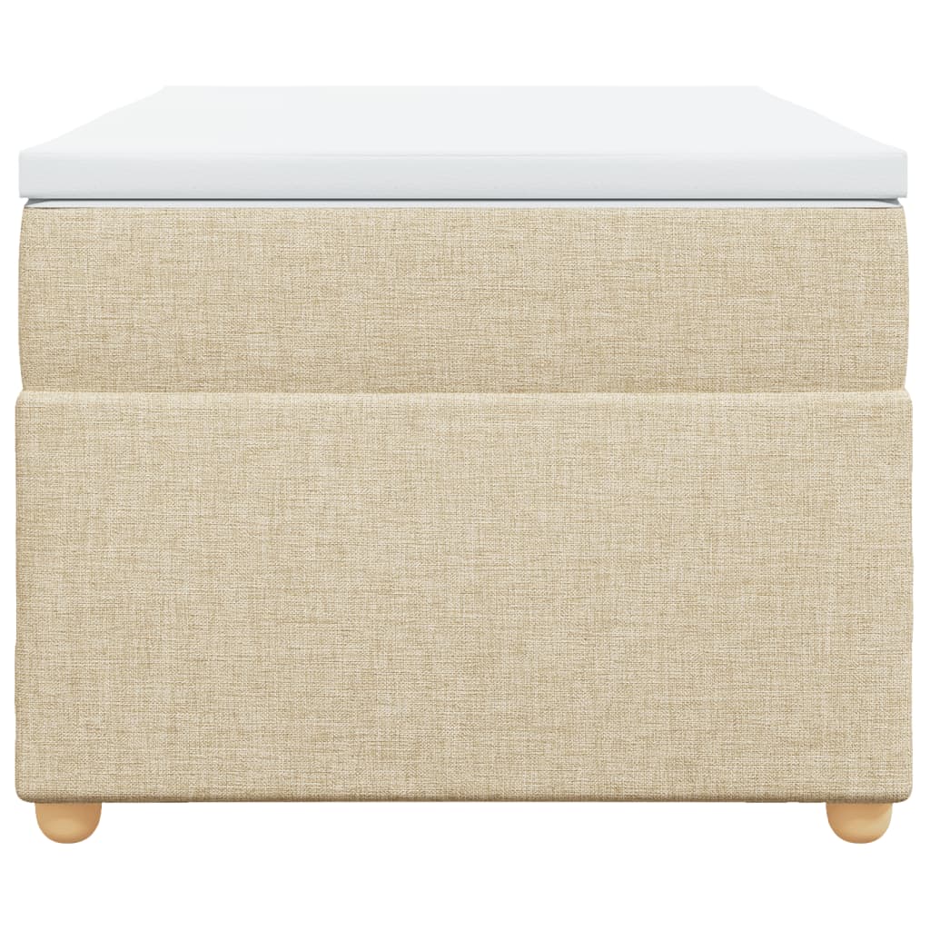 Pat box spring cu saltea, crem, 90x200 cm, textil GartenMobel Dekor