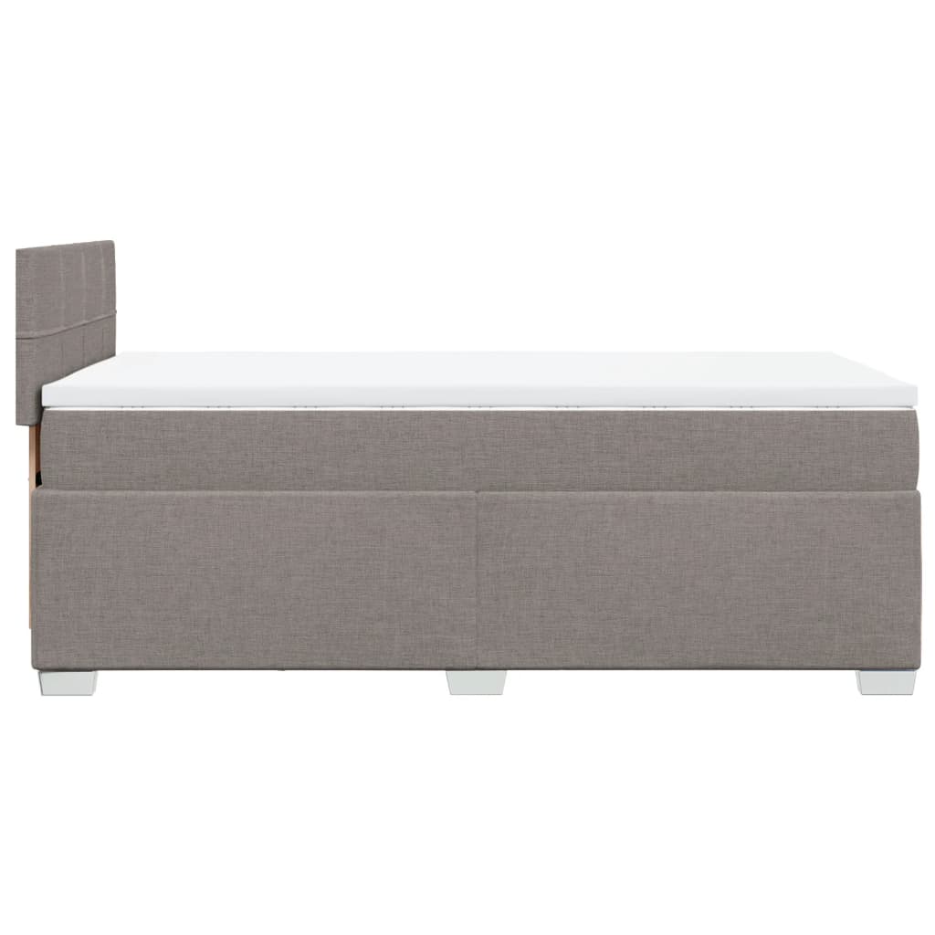 Pat box spring cu saltea, gri taupe, 100x200 cm, textil GartenMobel Dekor