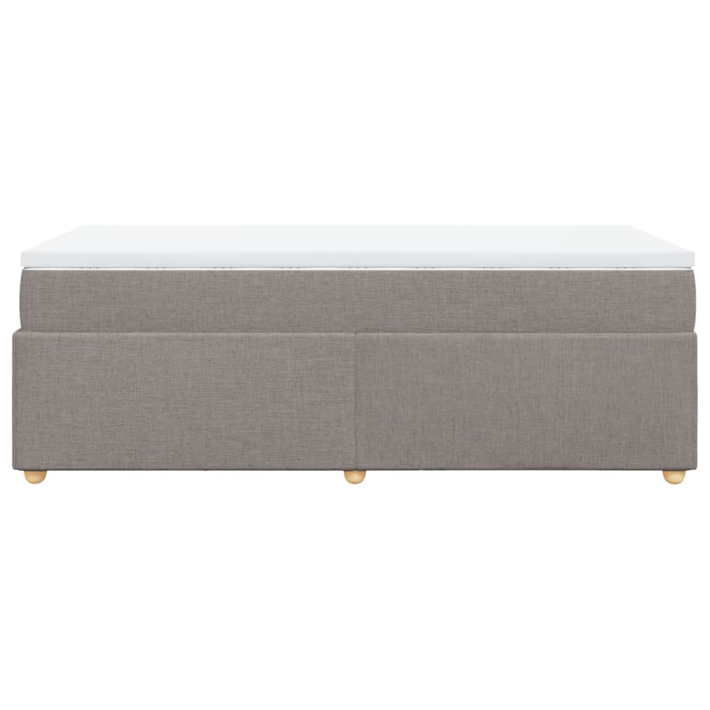 Pat box spring cu saltea, gri taupe, 90x190 cm, textil GartenMobel Dekor