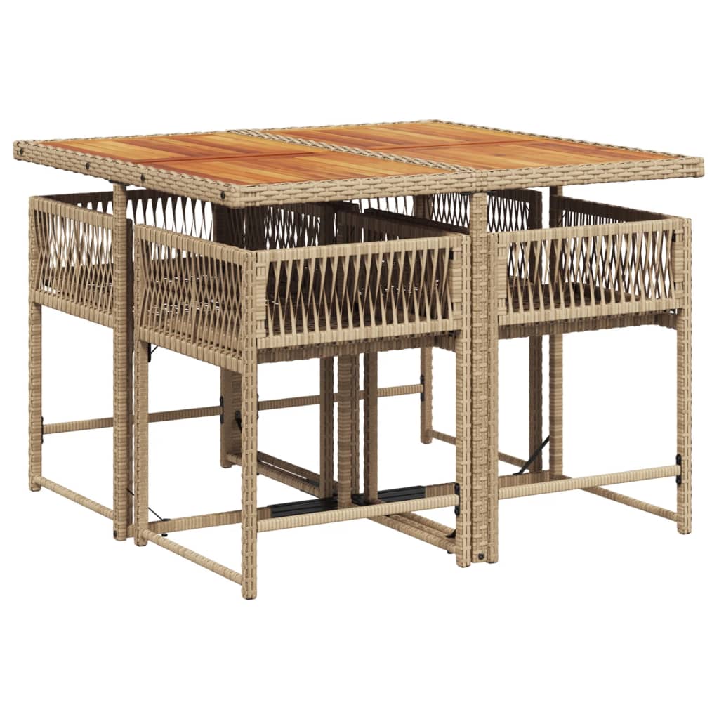 Set mobilier de grădină cu perne, 5 piese, bej, poliratan GartenMobel Dekor