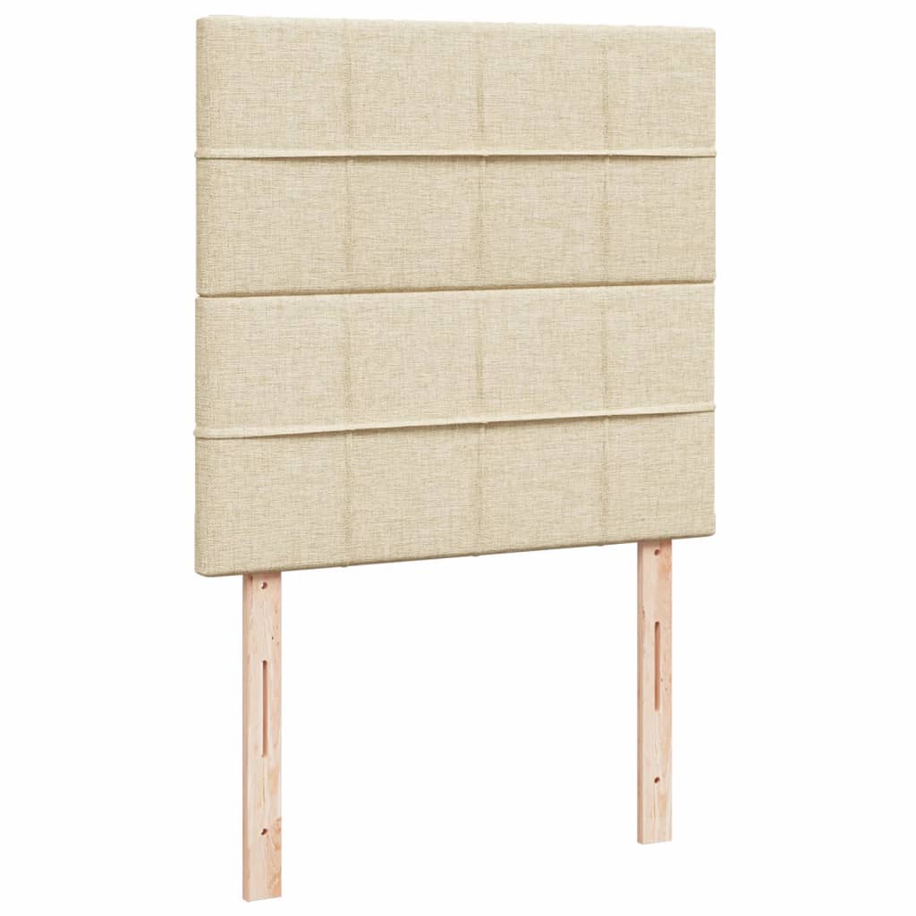 Pat box spring cu saltea, crem, 100x200 cm, textil GartenMobel Dekor