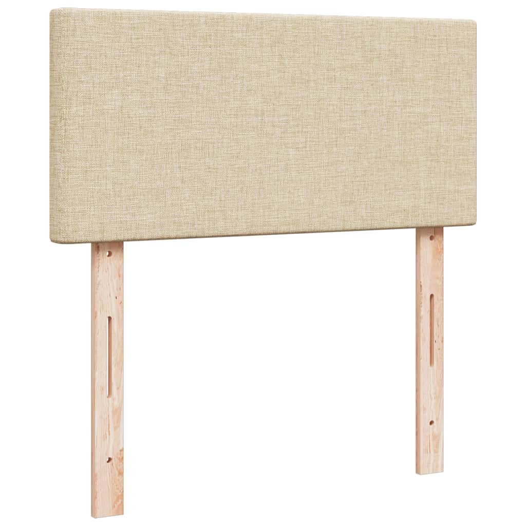 Pat box spring cu saltea, crem, 90x190 cm, textil GartenMobel Dekor