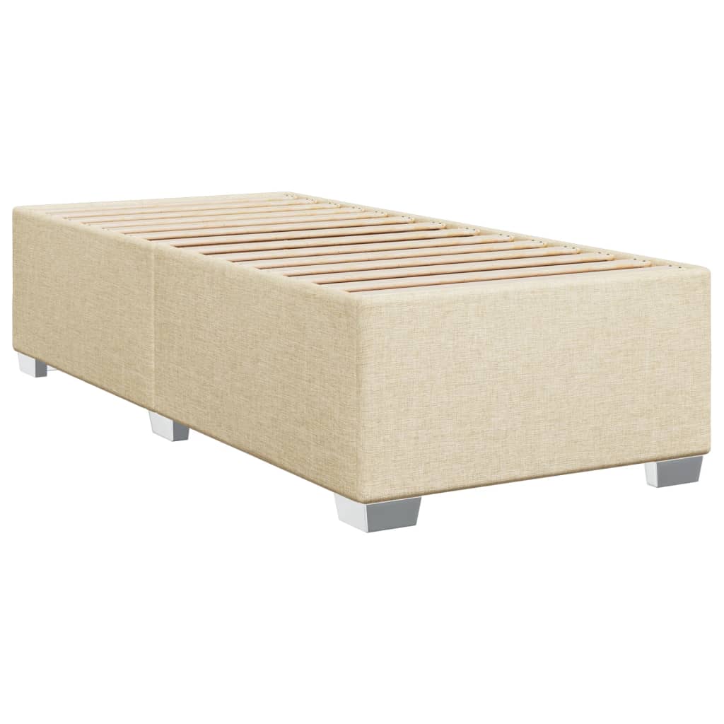 Pat box spring cu saltea, crem, 90x190 cm, textil GartenMobel Dekor
