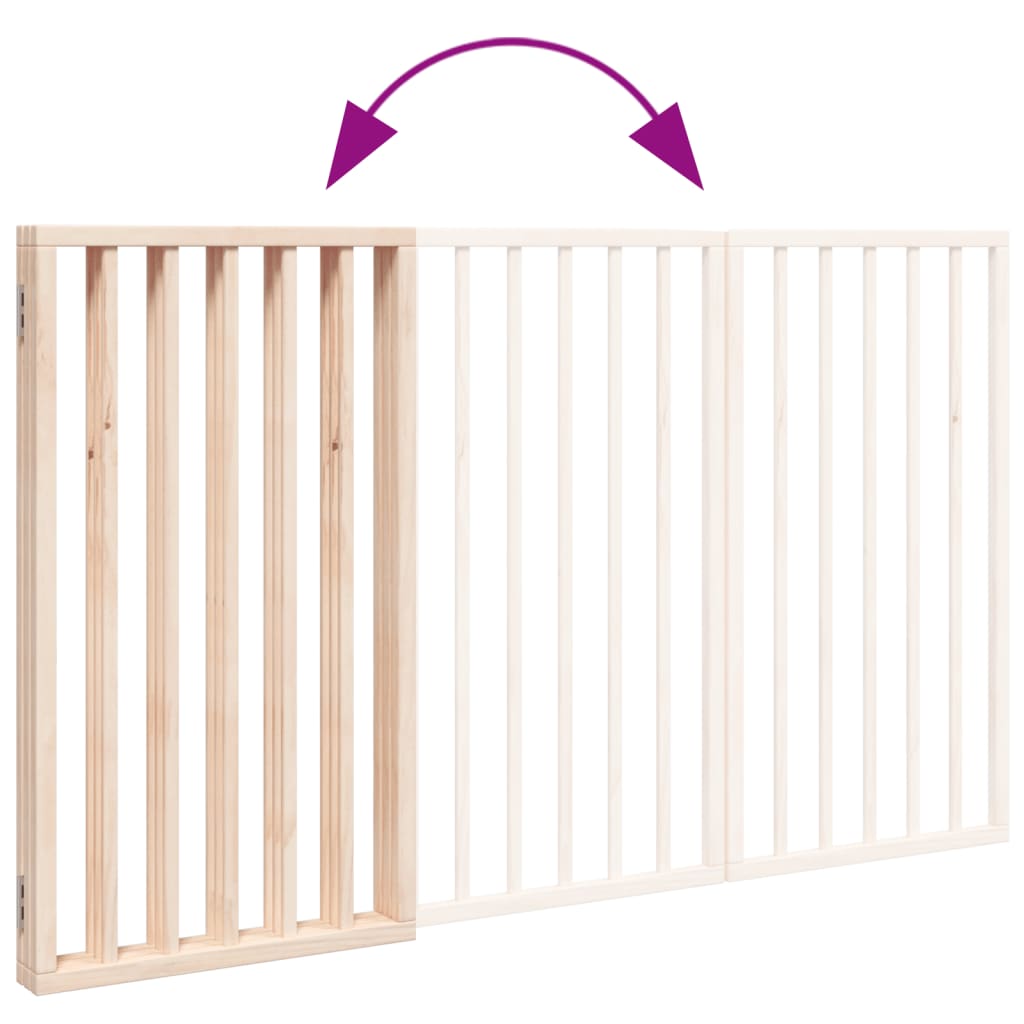 Poartă pentru câini pliabilă, 3 panouri, 150 cm, lemn de plop GartenMobel Dekor