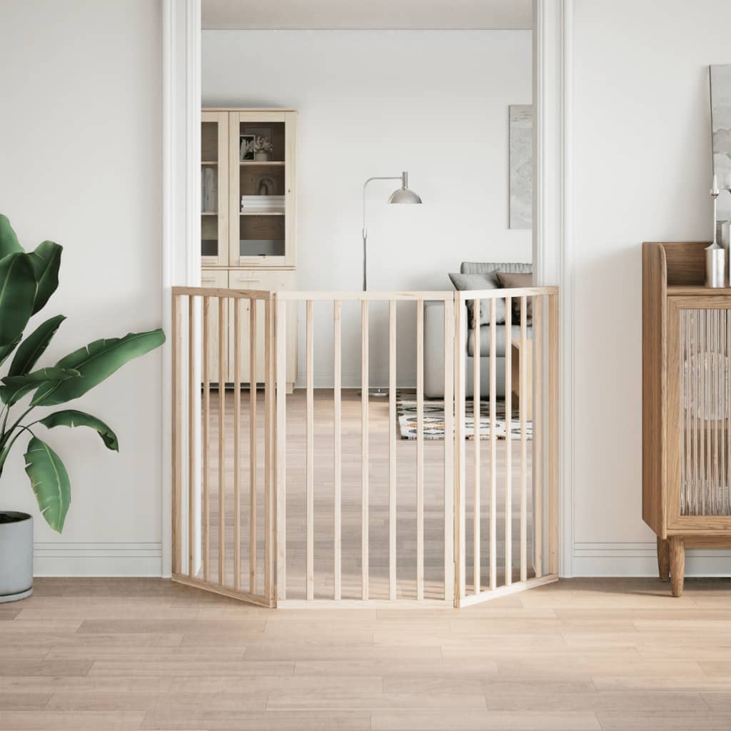 Poartă pentru câini pliabilă, 3 panouri, 150 cm, lemn de plop GartenMobel Dekor