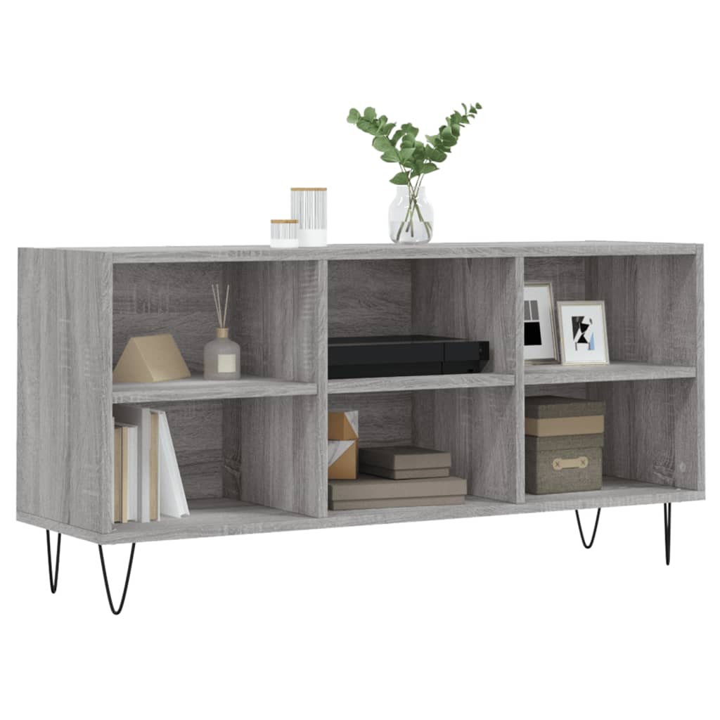Comodă TV, gri sonoma, 103,5x30x50 cm, lemn compozit GartenMobel Dekor