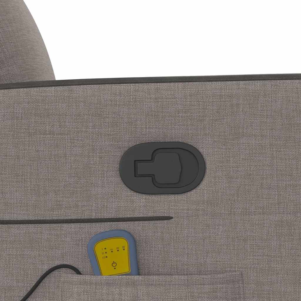 Fotoliu de masaj rabatabil, gri taupe, material textil GartenMobel Dekor