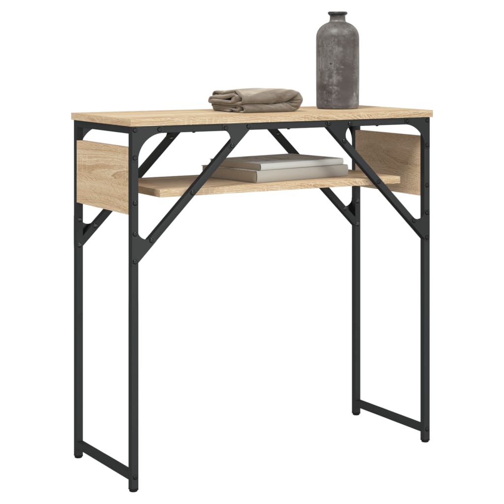 Măsuță consolă cu raft stejar sonoma 75x30x75 cm lemn prelucrat GartenMobel Dekor