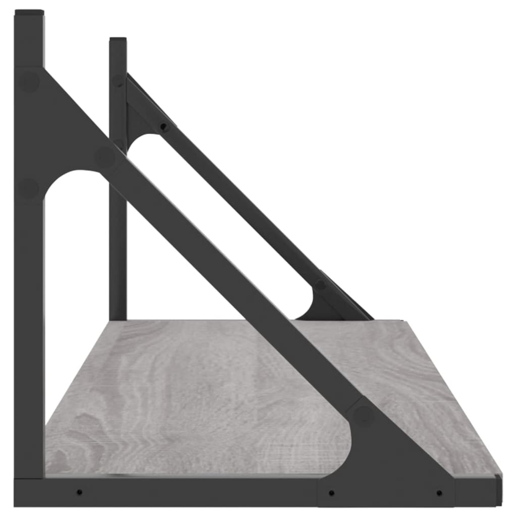Rafturi de perete, 2 buc., gri sonoma, 80x25x25,5 cm, lemn GartenMobel Dekor