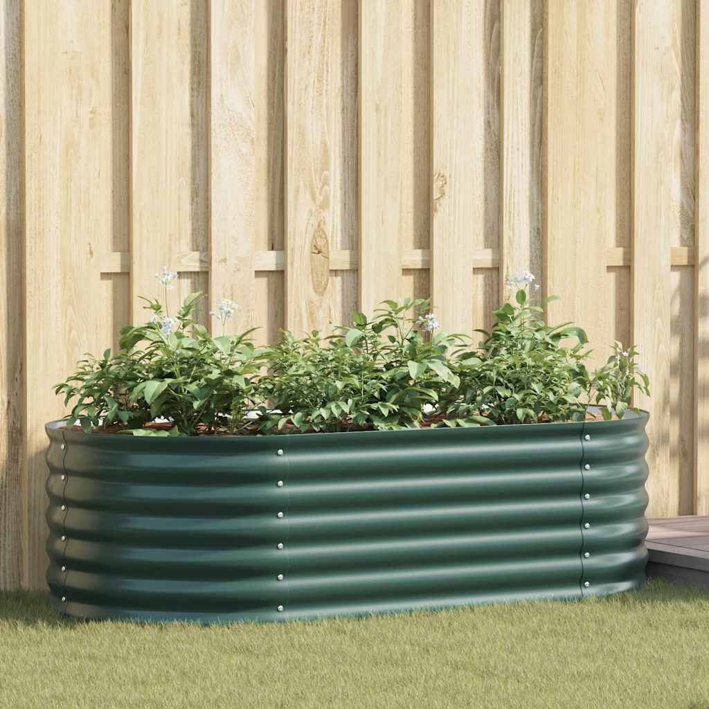 Strat înălțat de grădină Verde 160 x 80 x 44 cm Oțel GartenMobel Dekor