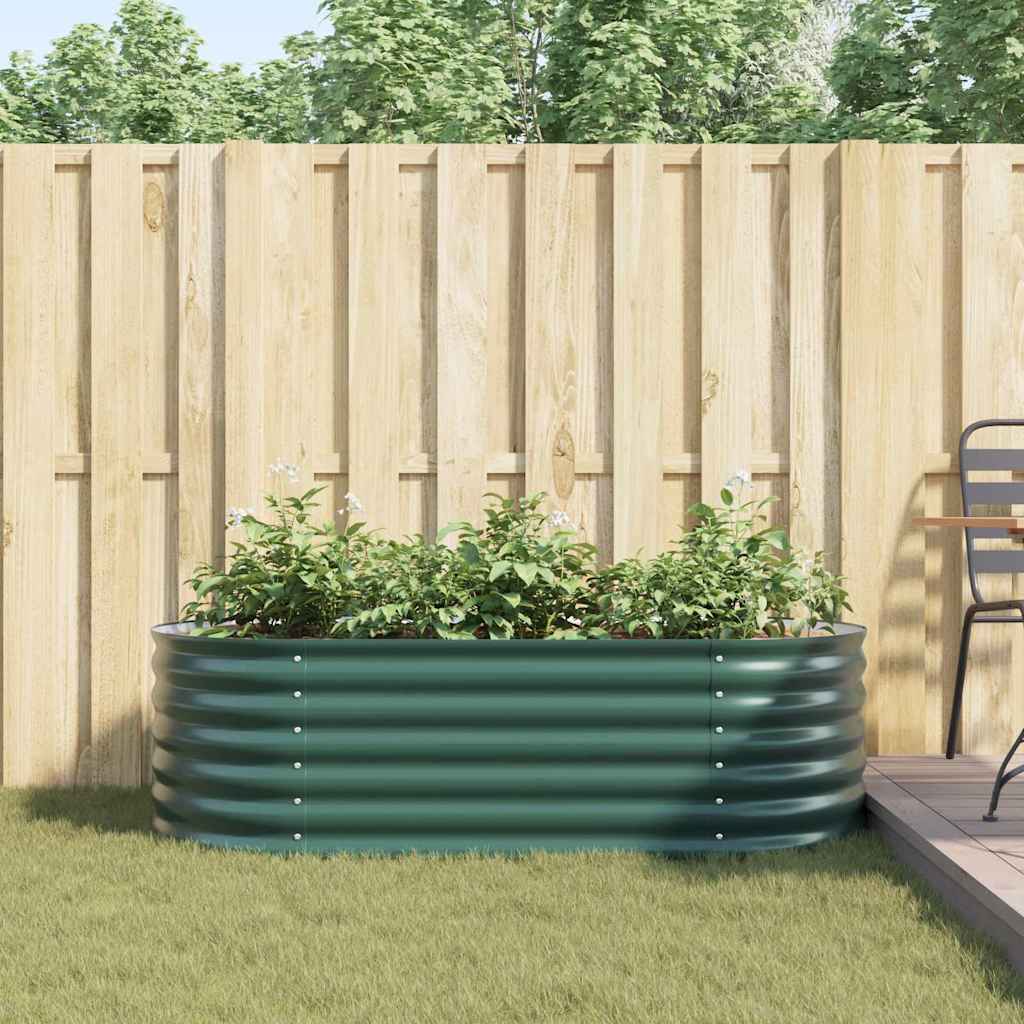 Strat înălțat de grădină Verde 160 x 80 x 44 cm Oțel GartenMobel Dekor